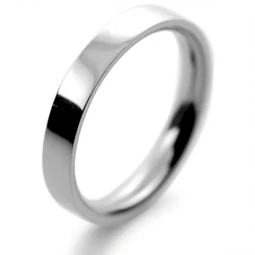 Flat Court Medium -  3mm Platinum Wedding Ring